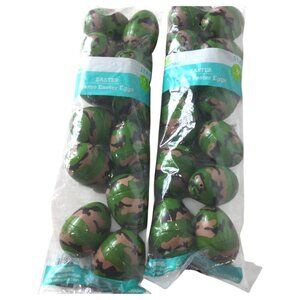 Lot of 2 Way to Celebrate Multi Camouflage Plastic Easter Eggs 12 Count Each